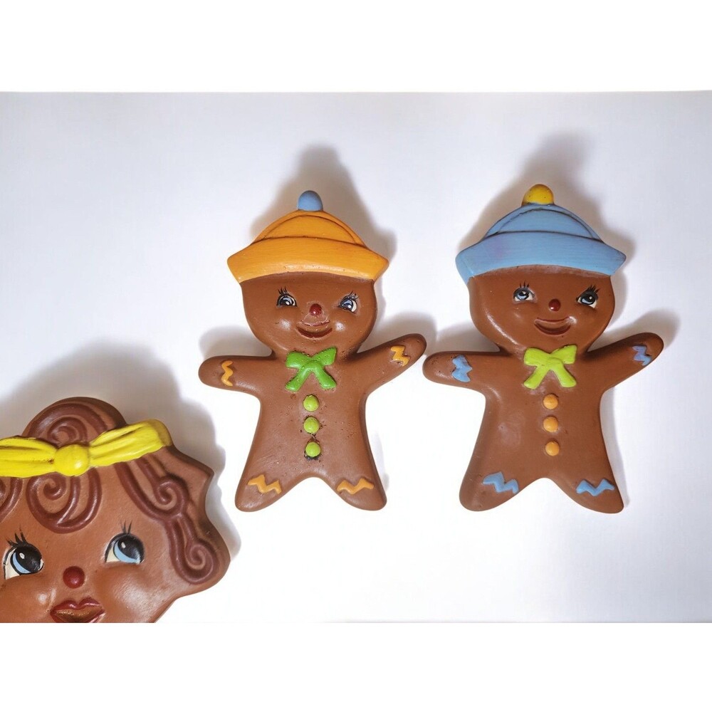 Vintage 1975 Arner's Gingerbread Family Wall Decor Plaques Set 4 Retro Kitchen - Picture 4 of 10